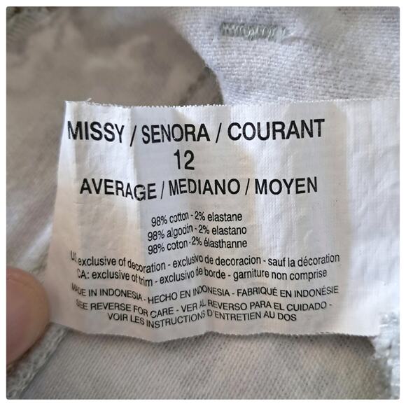 GLORIA VANDERBILT Beige Floral Jeans Size 12 Amanda Stretch Straight Leg Cottage - Picture 9 of 9